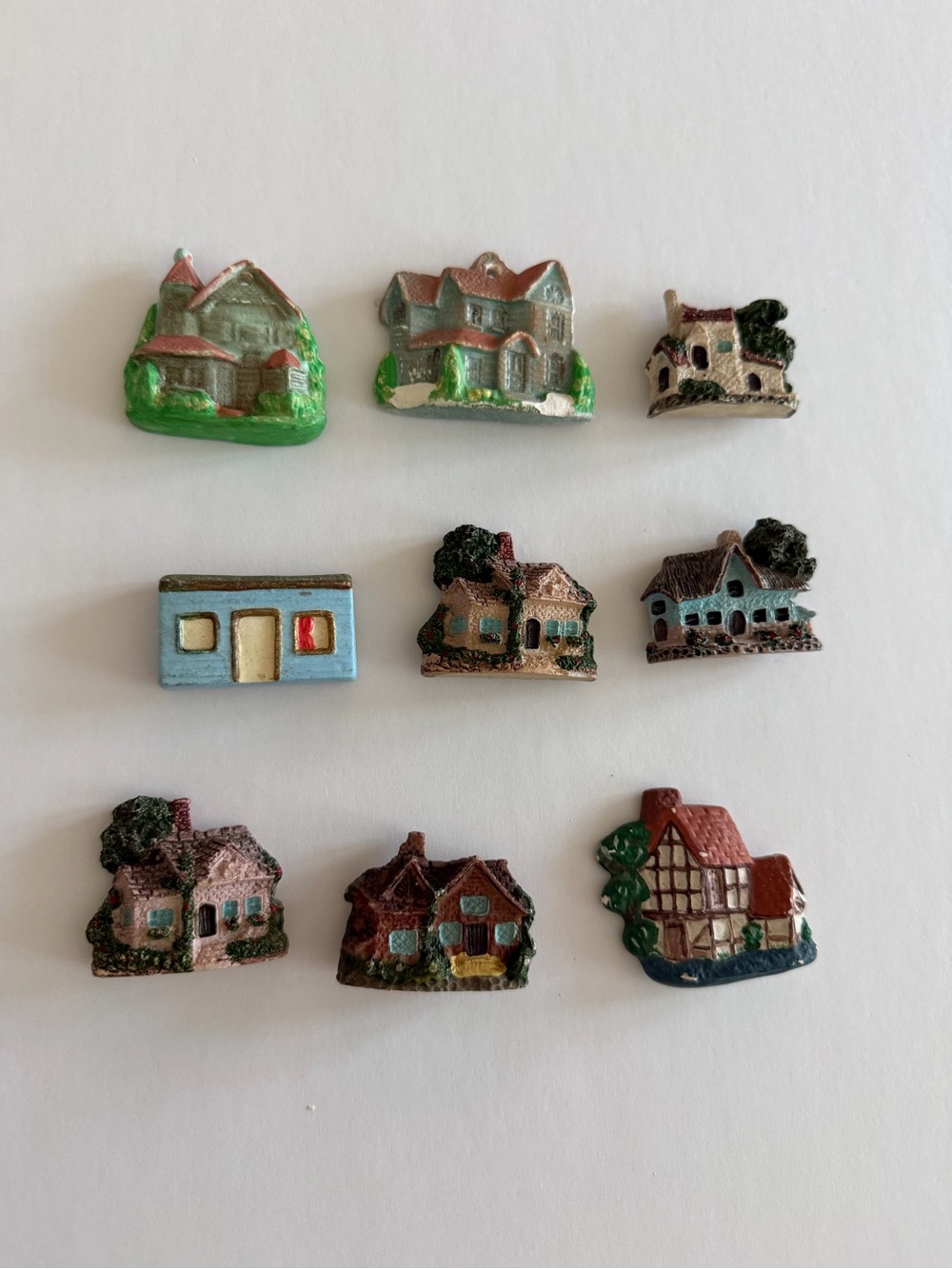 Set of 9 House Fridge Magnets